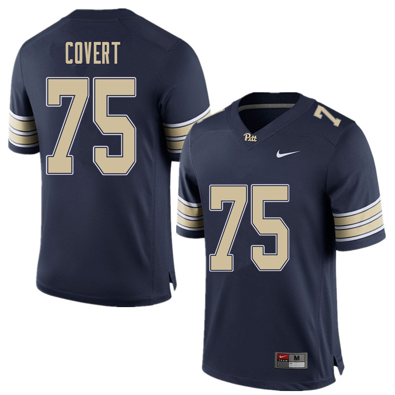 Men #75 Jimbo Covert Pittsburgh Panthers College Football Jerseys Sale-Home Blue